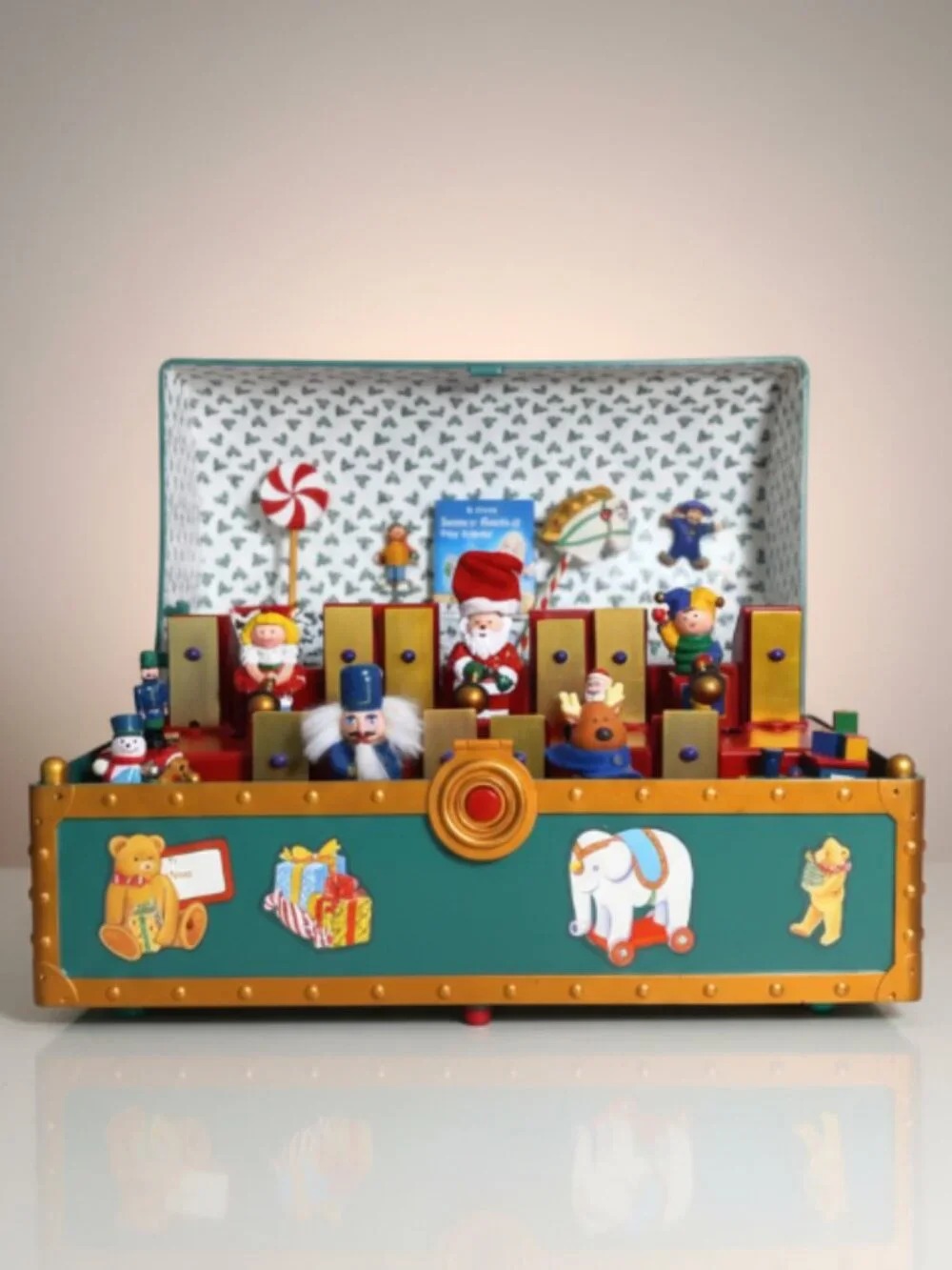 Mr Christmas Santa Musical Toy Chest Animated Music Box Complete Tested Works